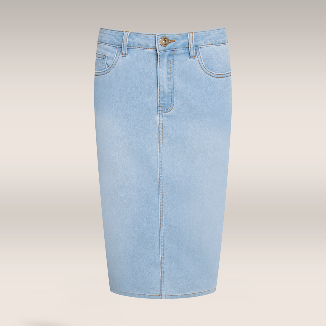 Pencil denim skirt light wash-LIGHT BLUE-38