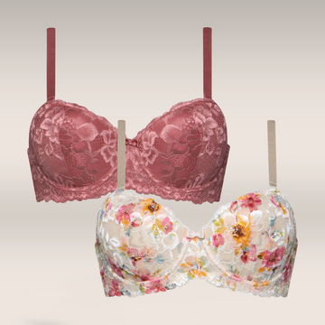 2 PACK MULTIWAY LACE FLORAL CORAL-ASSORTED-34 B