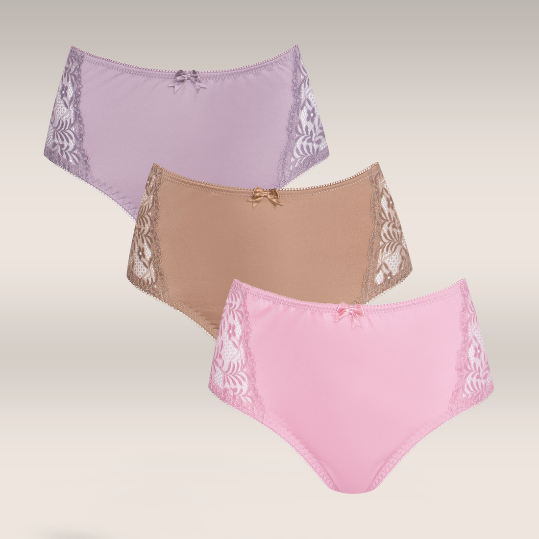 3 PACK BRIEF LACE MINK TOAST PINK-CAMEL-L