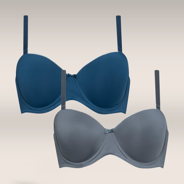 2 PACK MULTIWAY BRA TURQ GREY-TURQUOISE-34 B