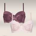 2 PACK MULTIWAY LACE BURNT ROSE SKIN PINK-ROSE-34 B