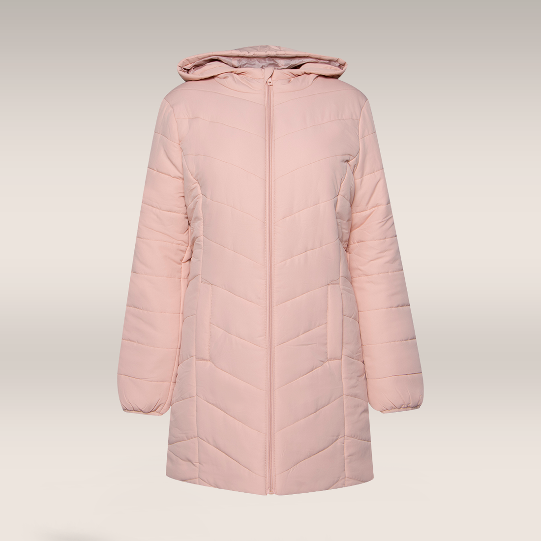 Basic puffer coat peach beige-LIGHT PINK-36