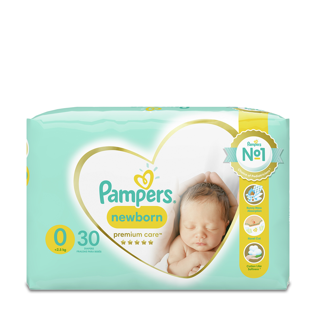 PAMPERS PREMIUM CARE PREMATURE CP 30-NO COLOUR-NEW BORN