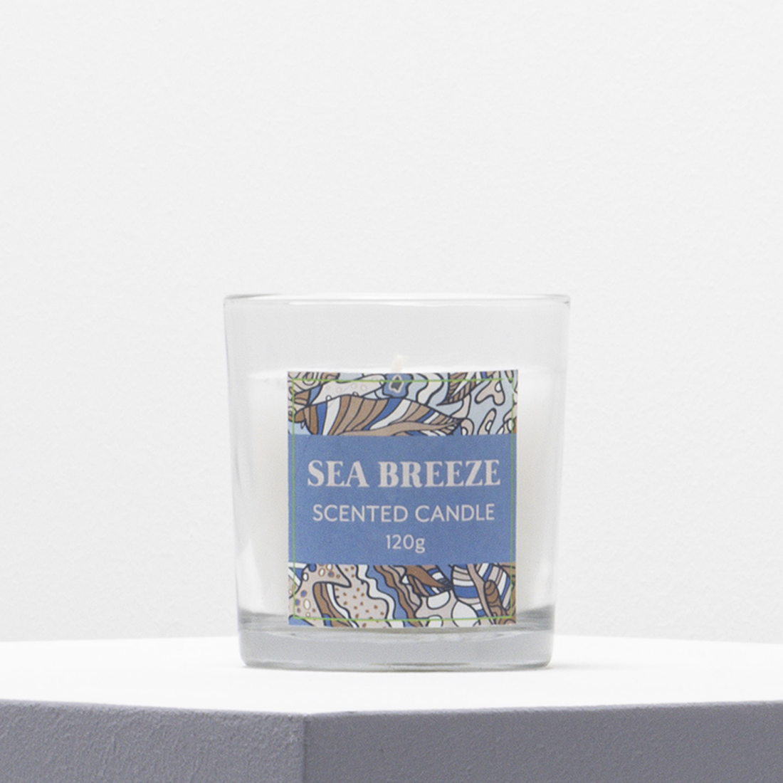 Ocean breeze scented candle blue-MID BLUE-ONE SIZE