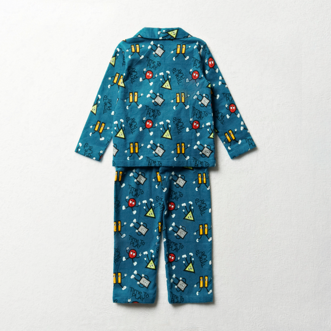 Shapes long sleeve flannel pj green-TEAL-2-3 YRS