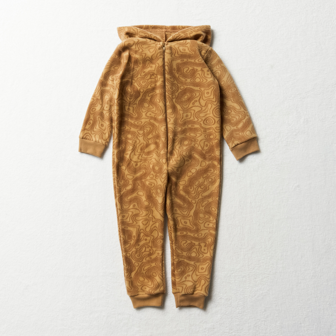 SWIRL PATTERN MICRO FLEECE ONESIE MOCHA-MOCHA-2-3 YRS