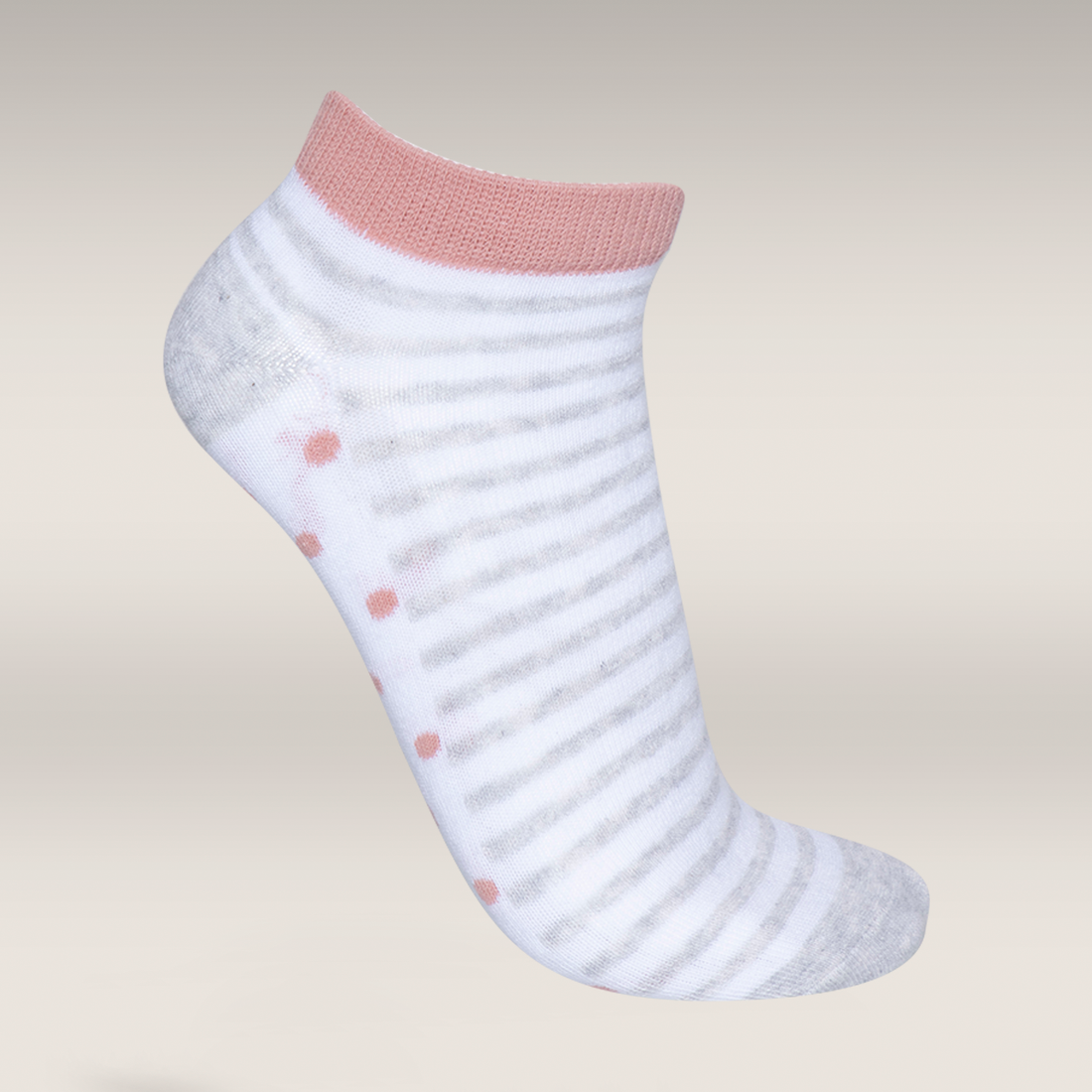 5 Pack lowcut socks pink spots-ASSORTED-4-7