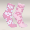 2 Pack  chunky socks pink flowers-ASSORTED-4-7