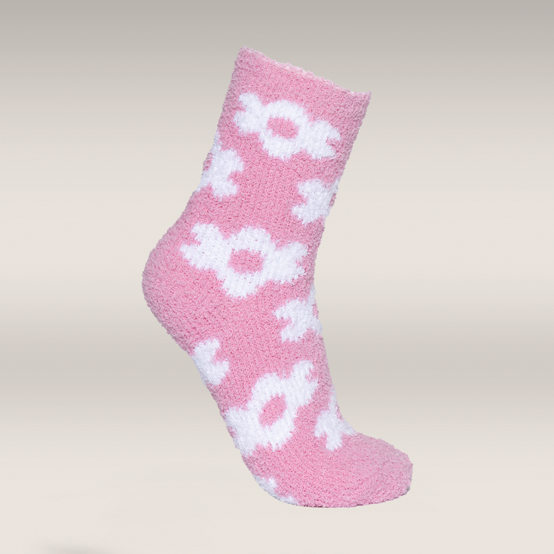 2 Pack  chunky socks pink flowers-ASSORTED-4-7