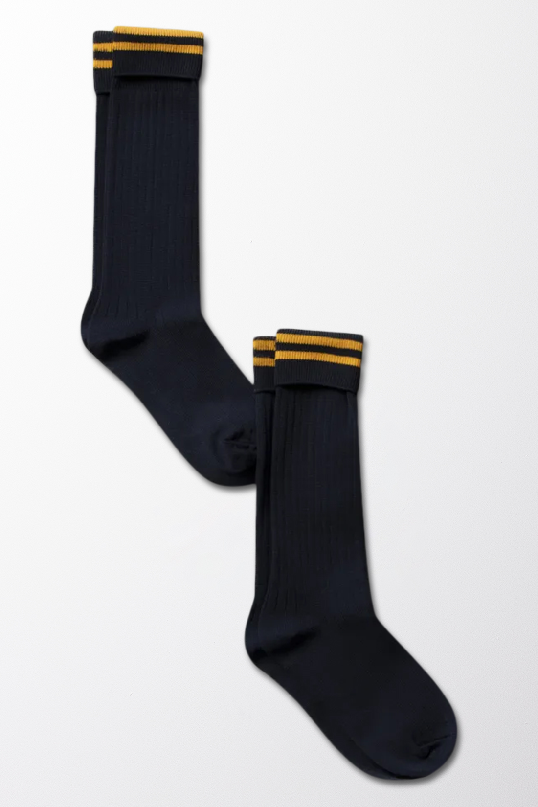 2PK HOSE STRIPED NAVY AND GOLD SOCKS-NAVY-8-10