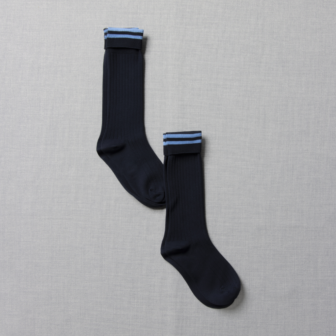 2PK HOSE STRIPED NAVY AND SKY SOCKS-NAVY-8-10