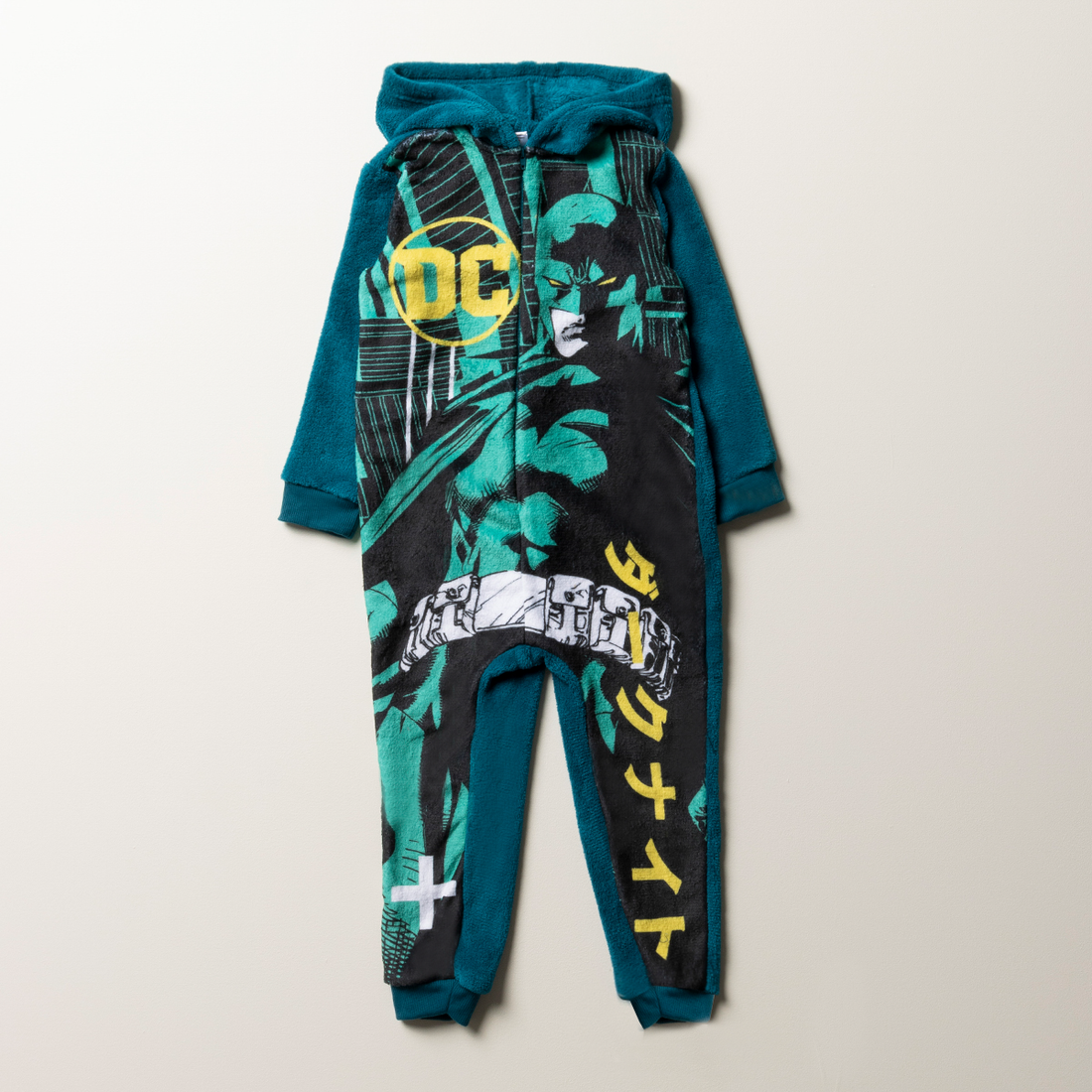 Batman coral fleece onesie teal-TEAL-2-3 YRS