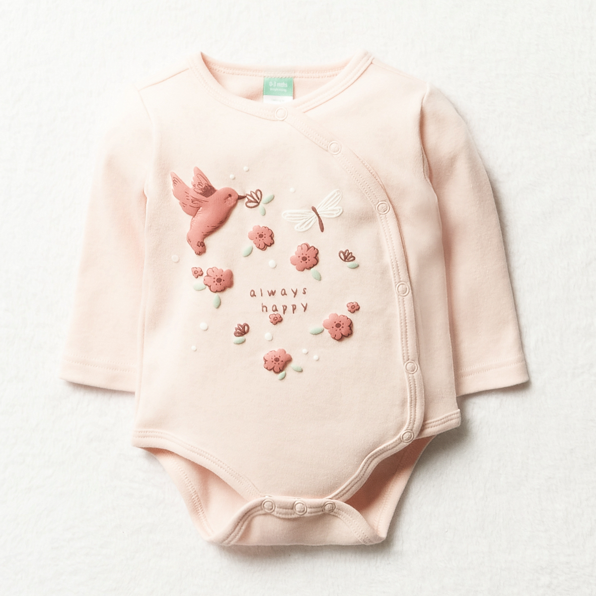 3PK LS BODYVEST MFW GIRL FLORAL BIRD-DUSTY PINK-6-12 MTHS (2)