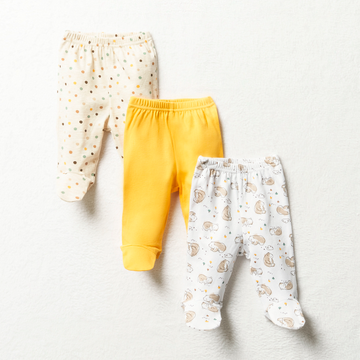 3PK LEGGINETTE MFW UNI UNI BEAR PRINT-OATMEAL-6-12 MTHS