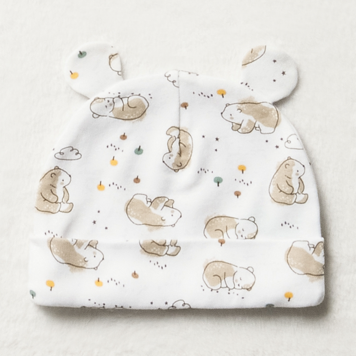 3PK HATS MFW UNI BEAR PRINT-OATMEAL-0-3 MTHS (2)