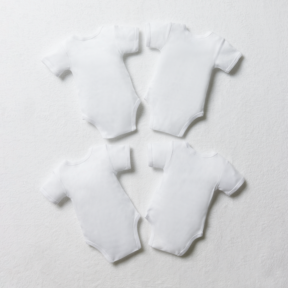 4PK SS BODYVESTS PLAIN WHITE-WHITE-18-24 MTHS