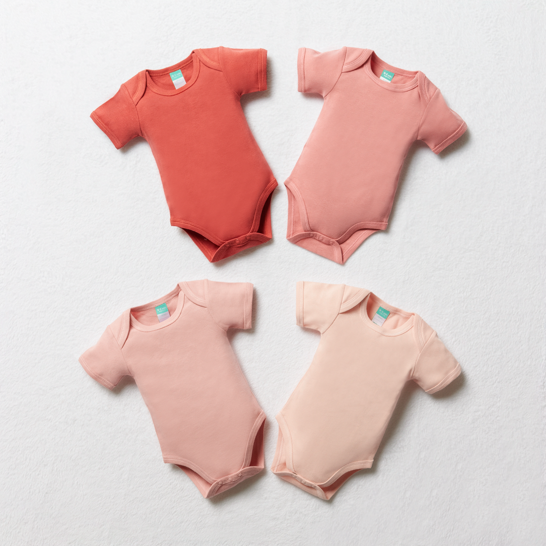 4PK SS BODYVESTS PLAIN PINK-MID PINK-18-24 MTHS