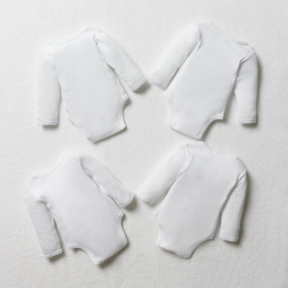 4PK LS BODYVESTS PLAIN WHITE-WHITE-18-24 MTHS