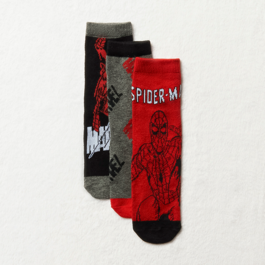 Spider-Man 3 pack socks red-RED-9-12