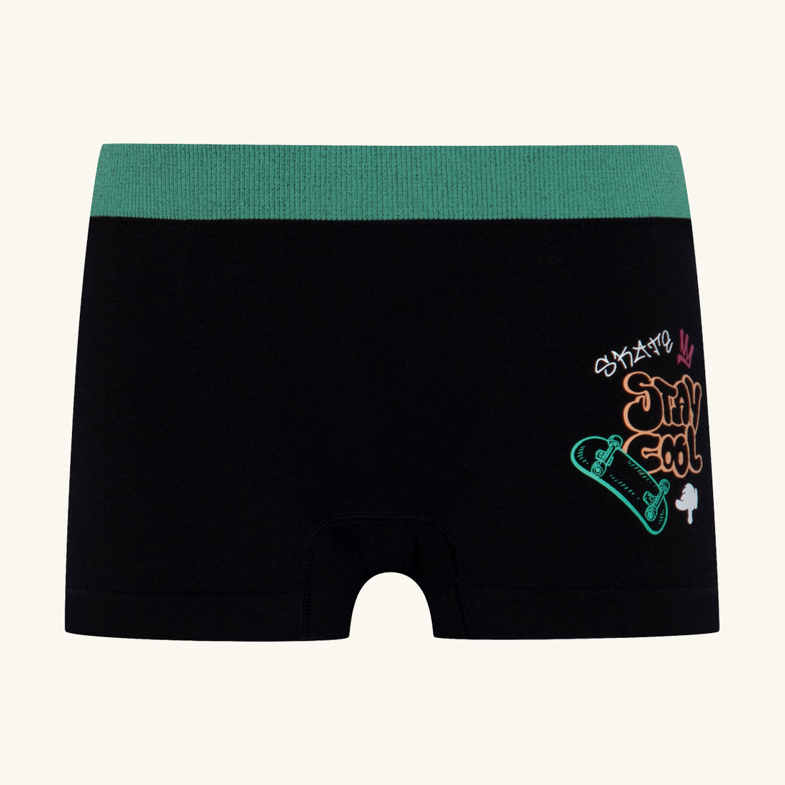 3 Pack graffiti seamless boxer black-BLACK-5-7 YRS