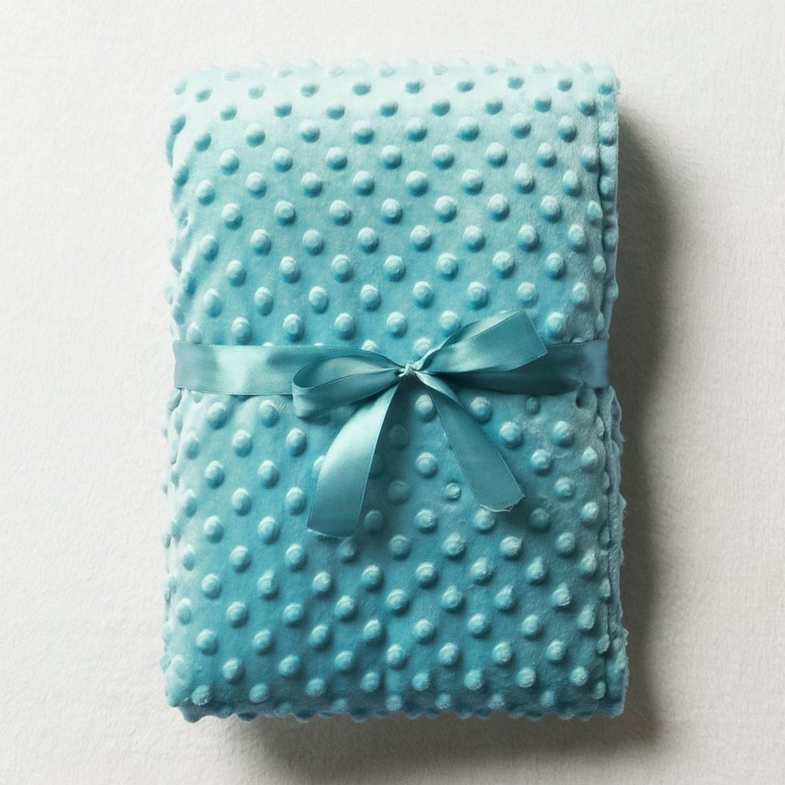 2PLY BOBBLE BLUE STYLED BLANKET-LIGHT BLUE-75X100 CM