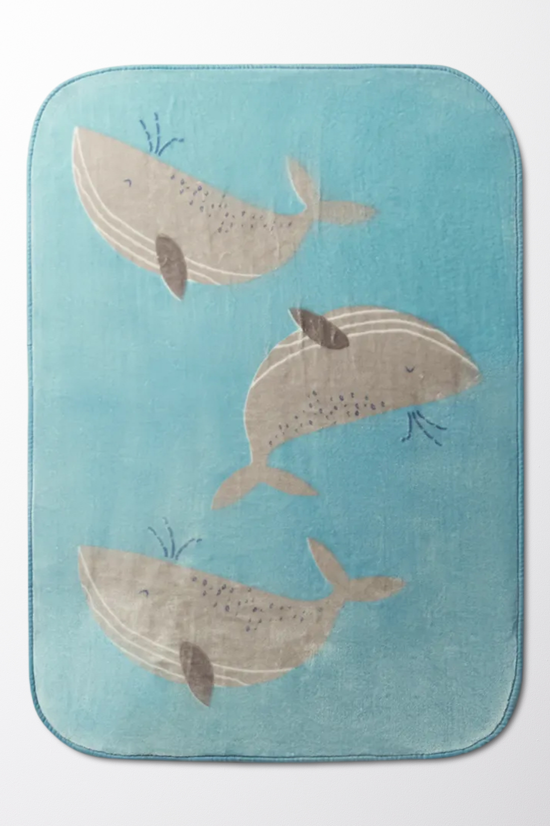 AOP WHALE MINK-LIGHT BLUE-100X130 CM