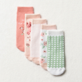 FLORAL AND BIRDS NB 5PK SOCKS-LIGHT PINK-NEW BORN