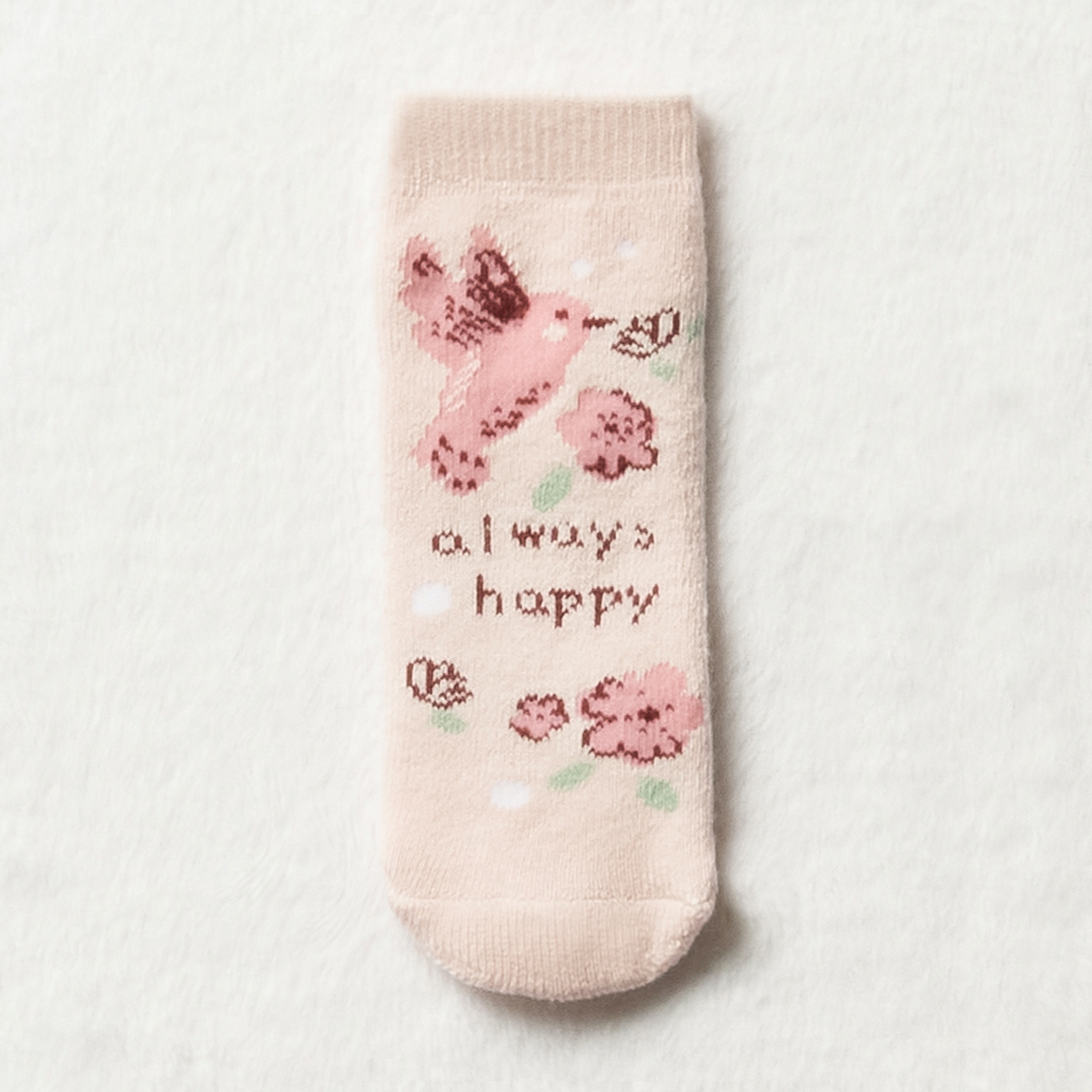 FLORAL AND BIRDS NB 5PK SOCKS-LIGHT PINK-NEW BORN (2)