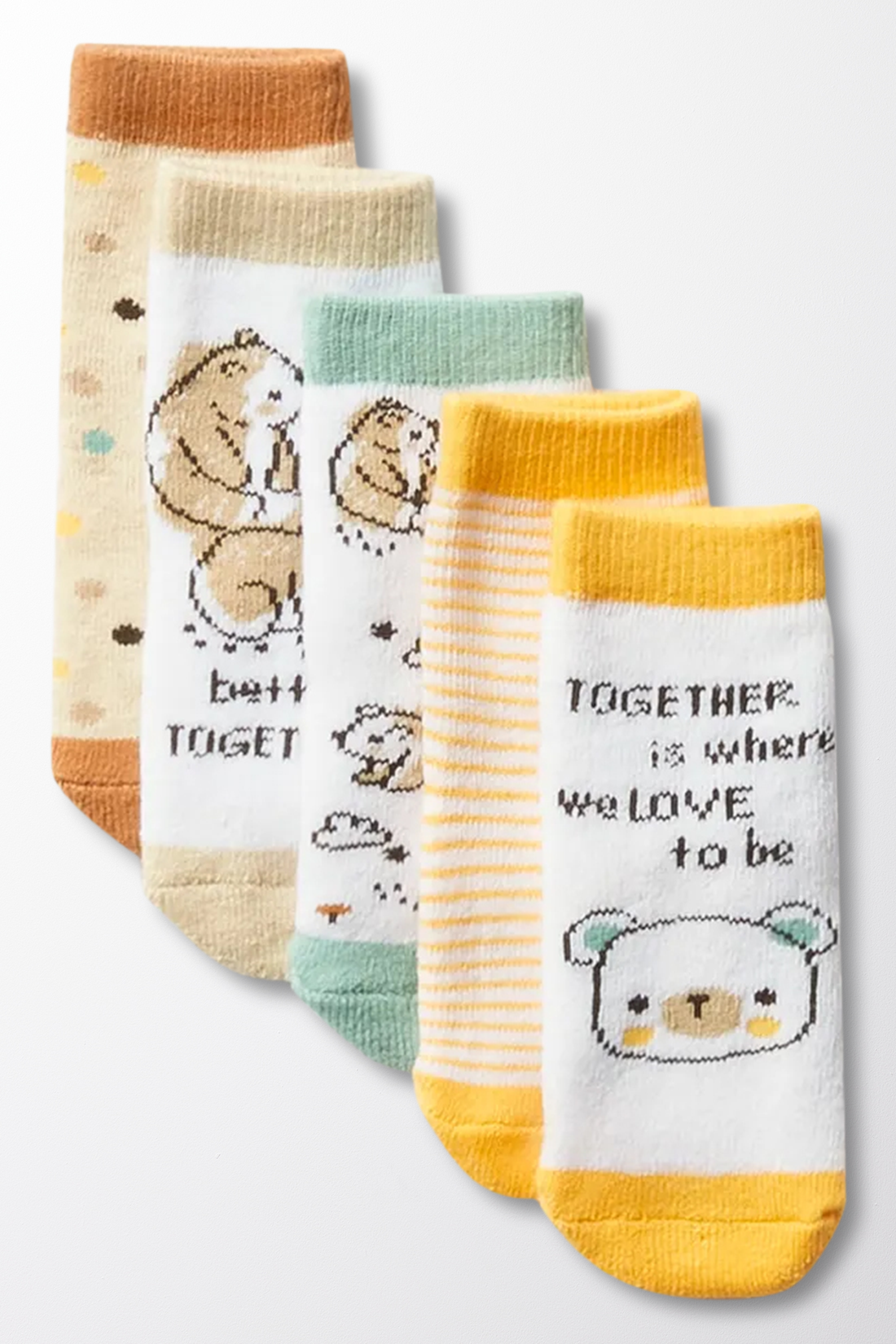 UNISEX BEARS NB 5PK SOCKS-MULTI-NEW BORN