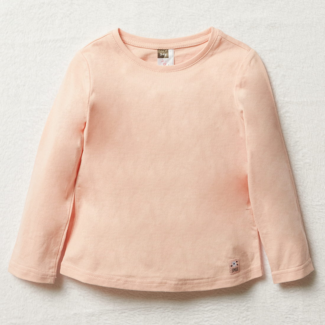 Long sleeve basic tee dusty pink-DUSTY PINK-3-4 YRS