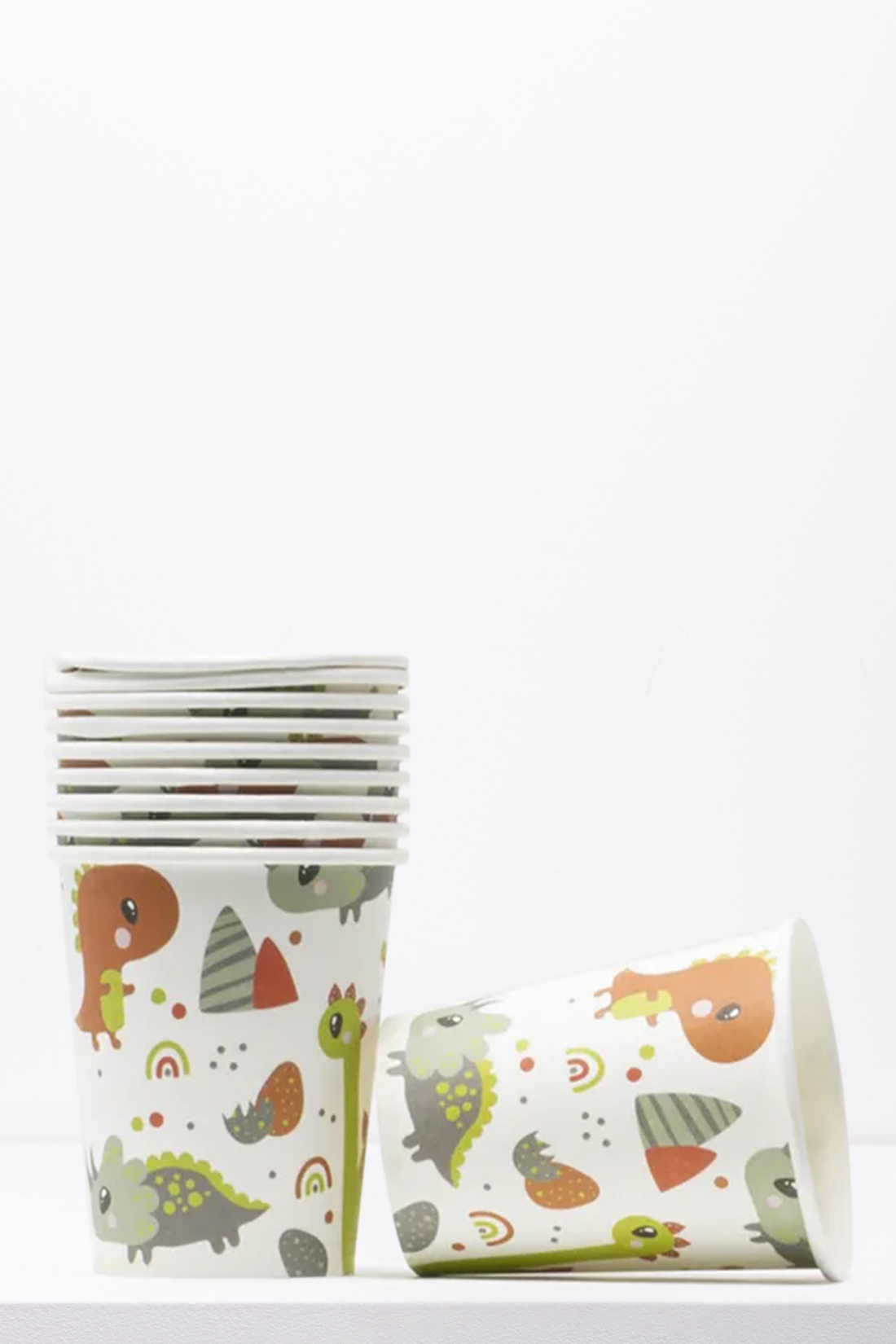 Dino paper cups green-GREEN-ONE SIZE