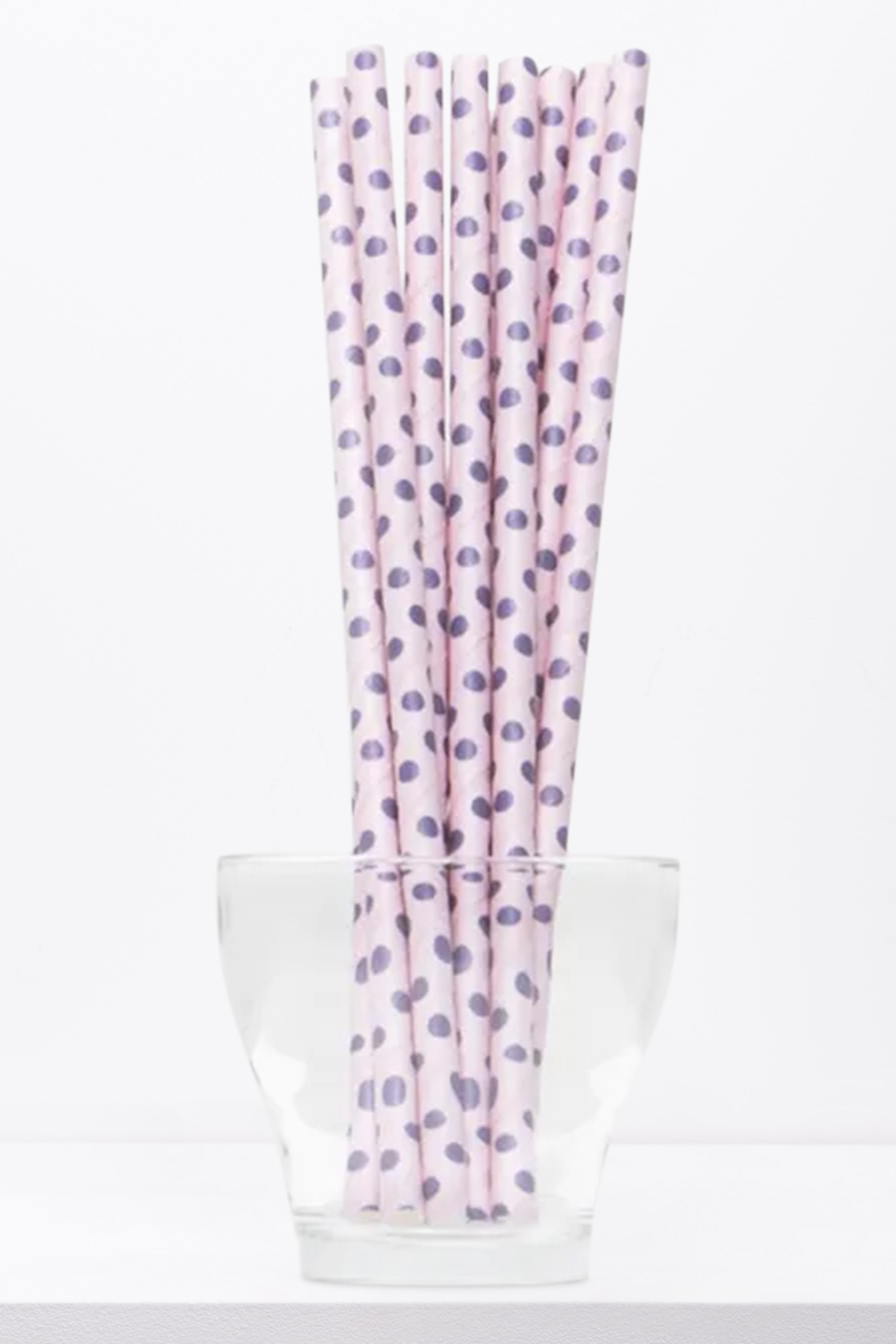 Dots paper straws pink-CERISE-ONE SIZE