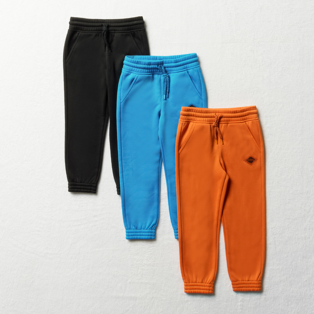 MI 3 Pack trackpants black burnt orange and bright-BRIGHT BLUE-3-4 YRS