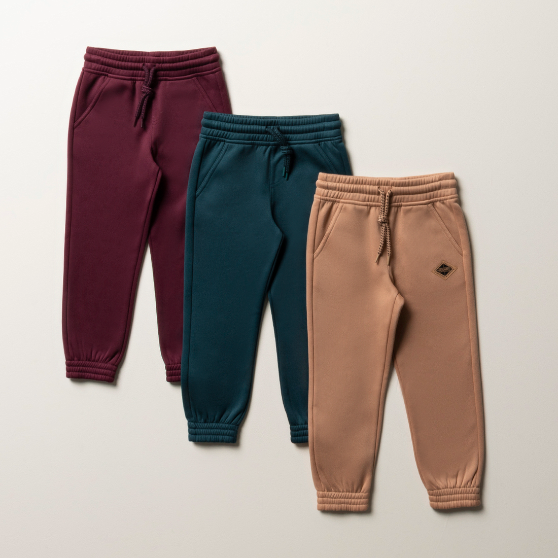 MI 3 Pack trackpants mocha forest and wine-WINE-3-4 YRS