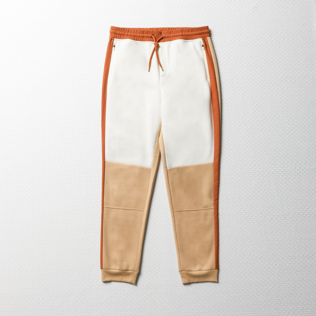 MI Colour block fashion track pant neutrals-STONE-11-12 YRS