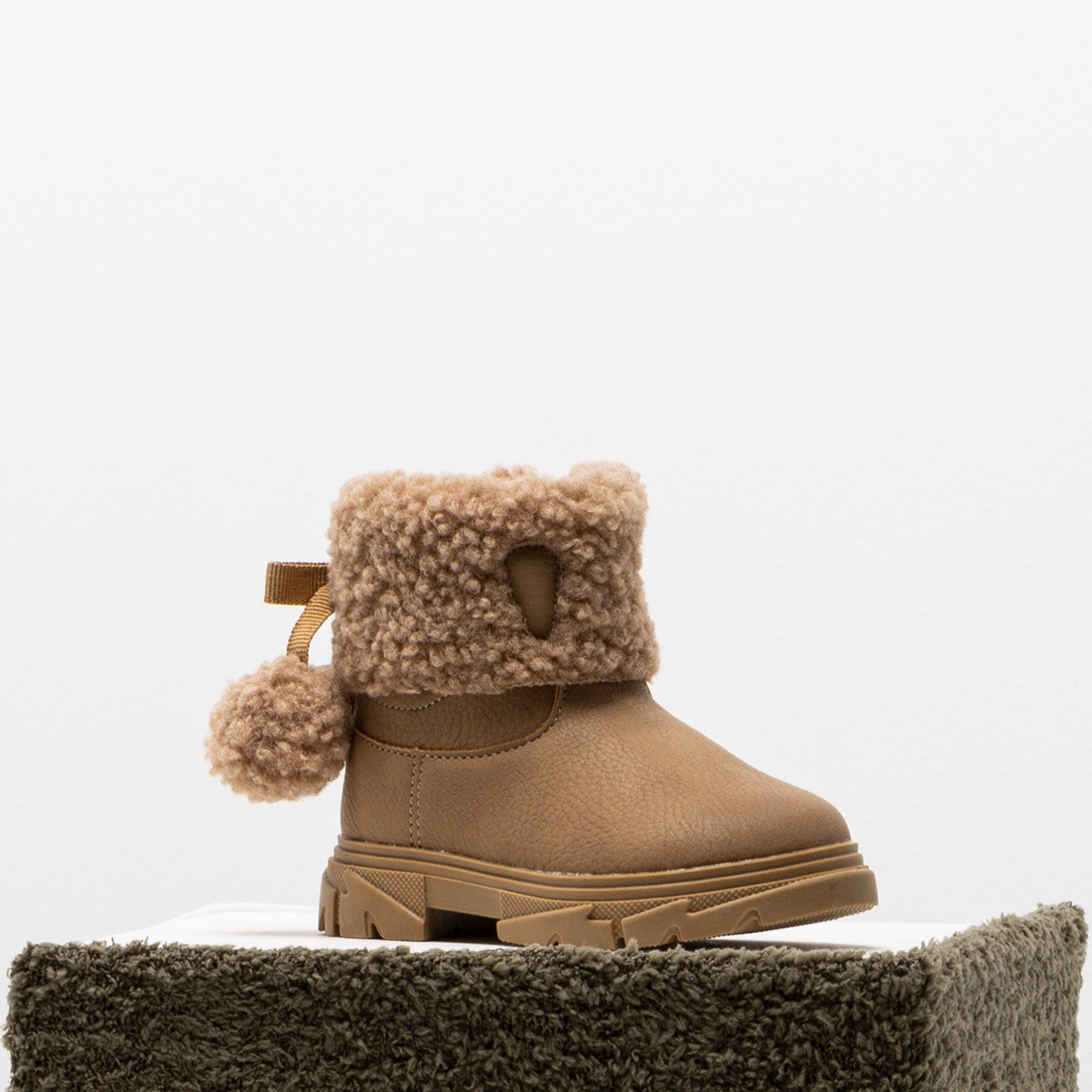 Folder sherpa novelty chunky boot tan-TAN-4