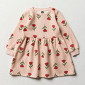 Floral Fit And Flare Sweat Dress Pink Multi-LIGHT PINK-2-3 YRS