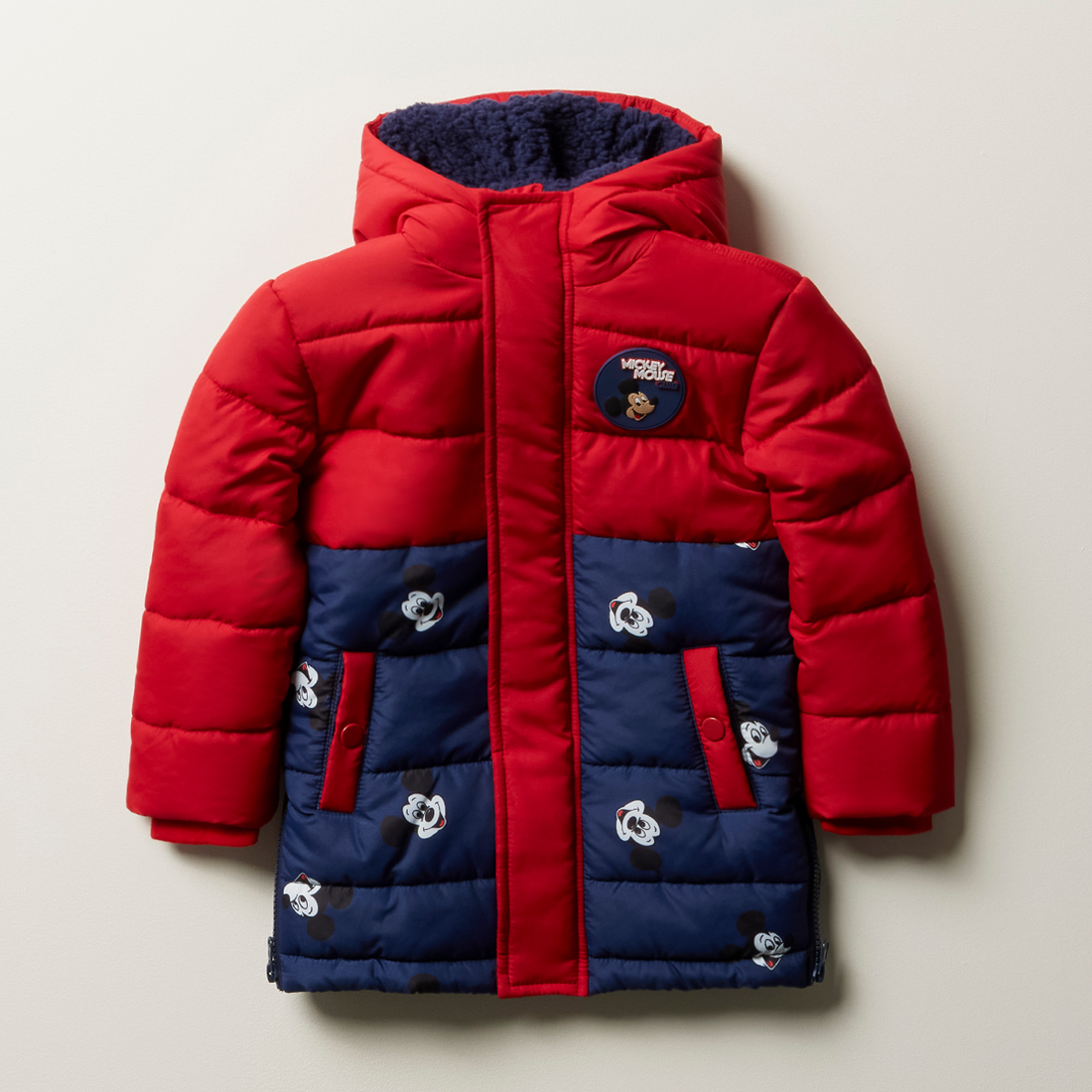 Mickey quilted puffer parka jacket bright red-BRIGHT RED-5-6 YRS