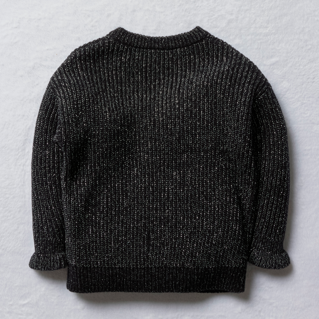 Lurex jumper with frill cuffs black-BLACK-2-3 YRS