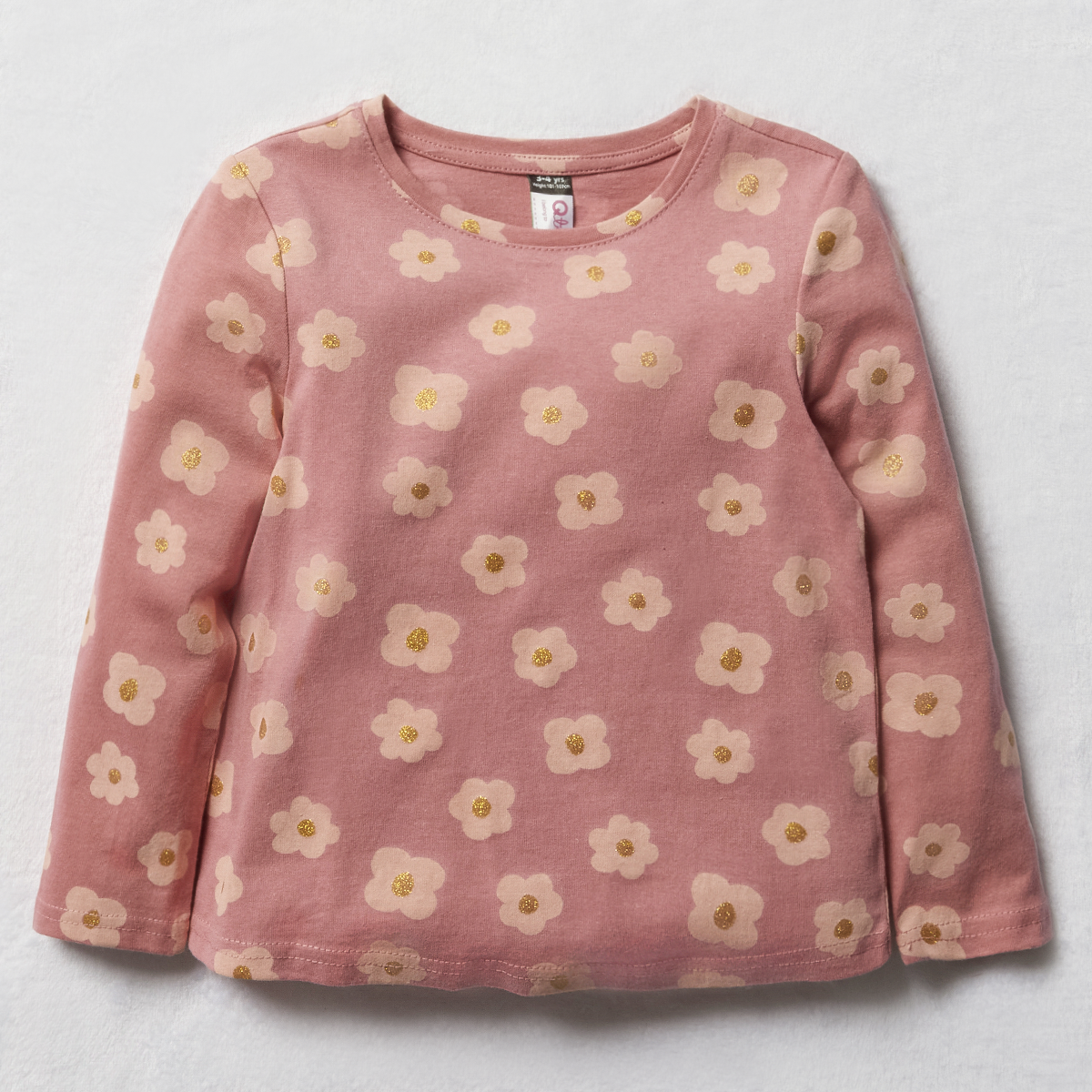 Long sleeve basic tee pink-DUSTY PINK-3-4 YRS