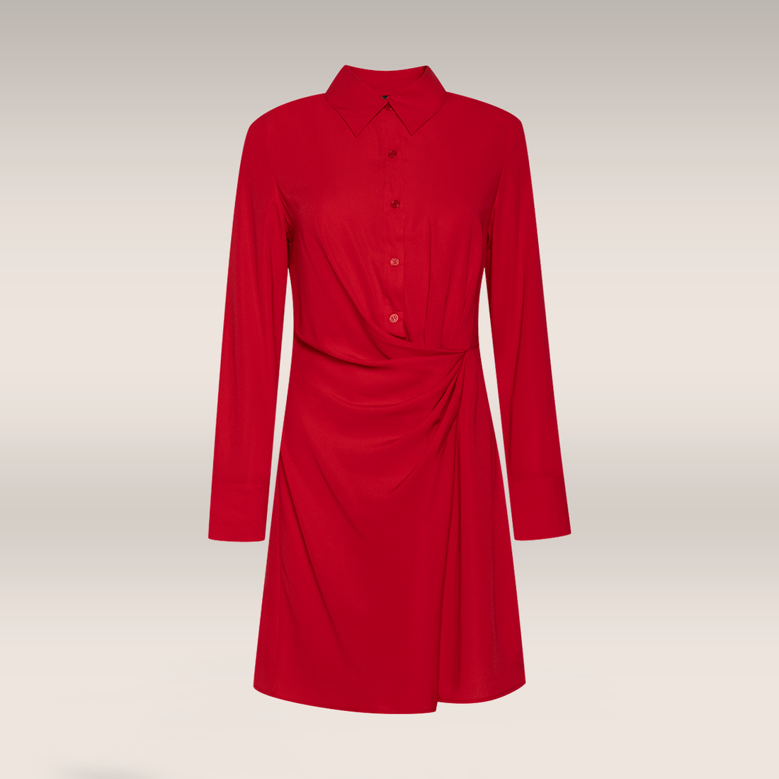 Plain wrap dress red-BRIGHT RED-40