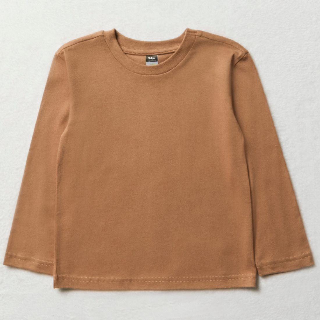 LS T-Shirt Plain Mocha-MOCHA-2-3 YRS