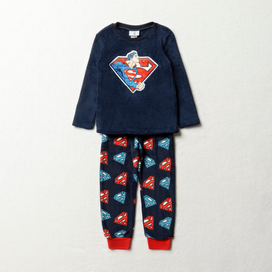 Superman coral fleece pj navy-NAVY-2-3 YRS