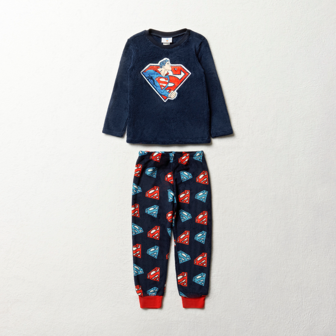 Superman coral fleece pj navy-NAVY-2-3 YRS