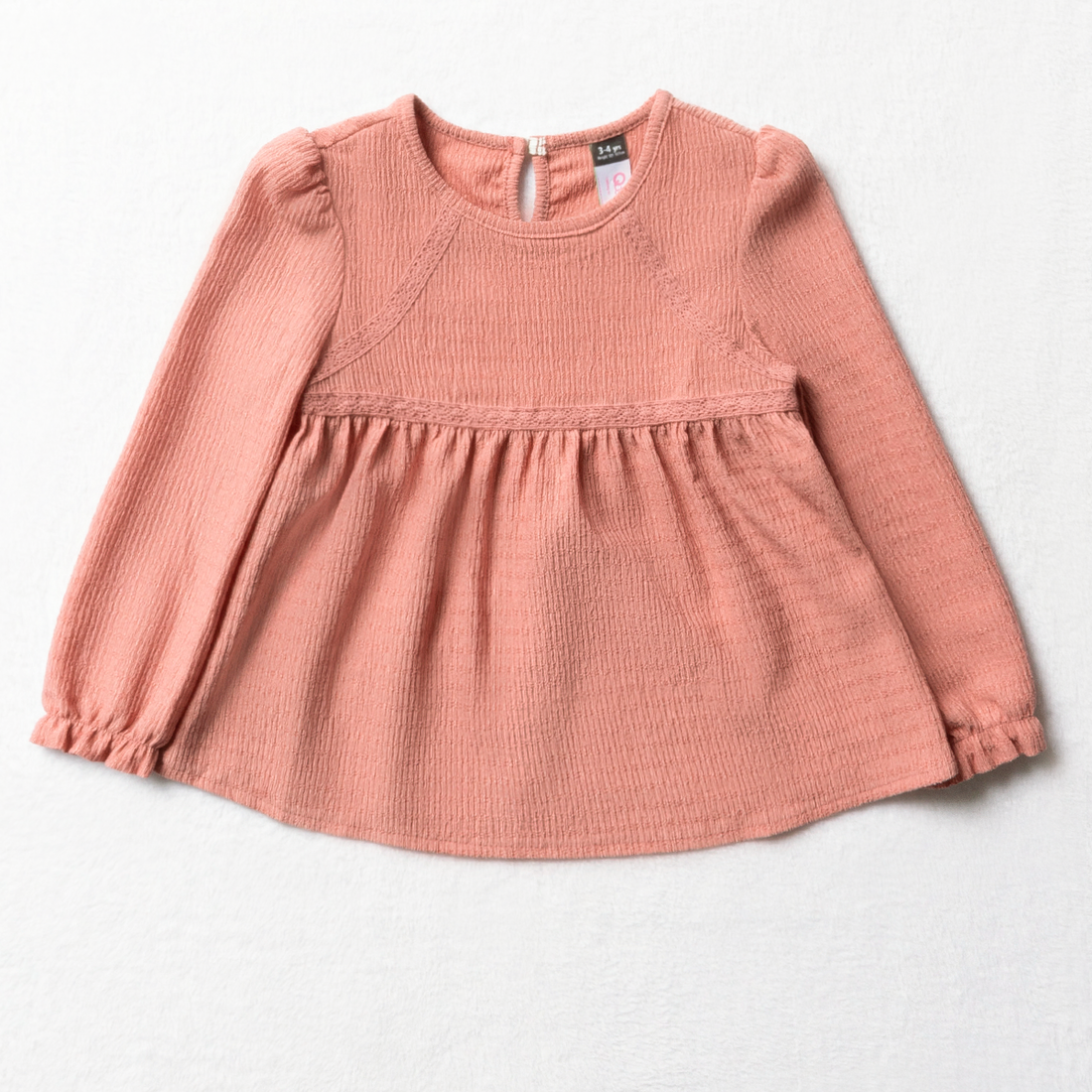 TEXTURED KNIT TOP LIGHT PINK-DUSTY PINK-2-3 YRS