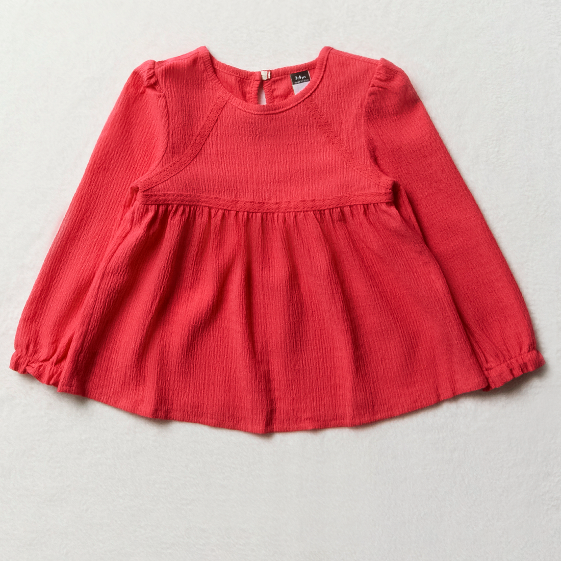 Textured knit top rasberry-CERISE-2-3 YRS