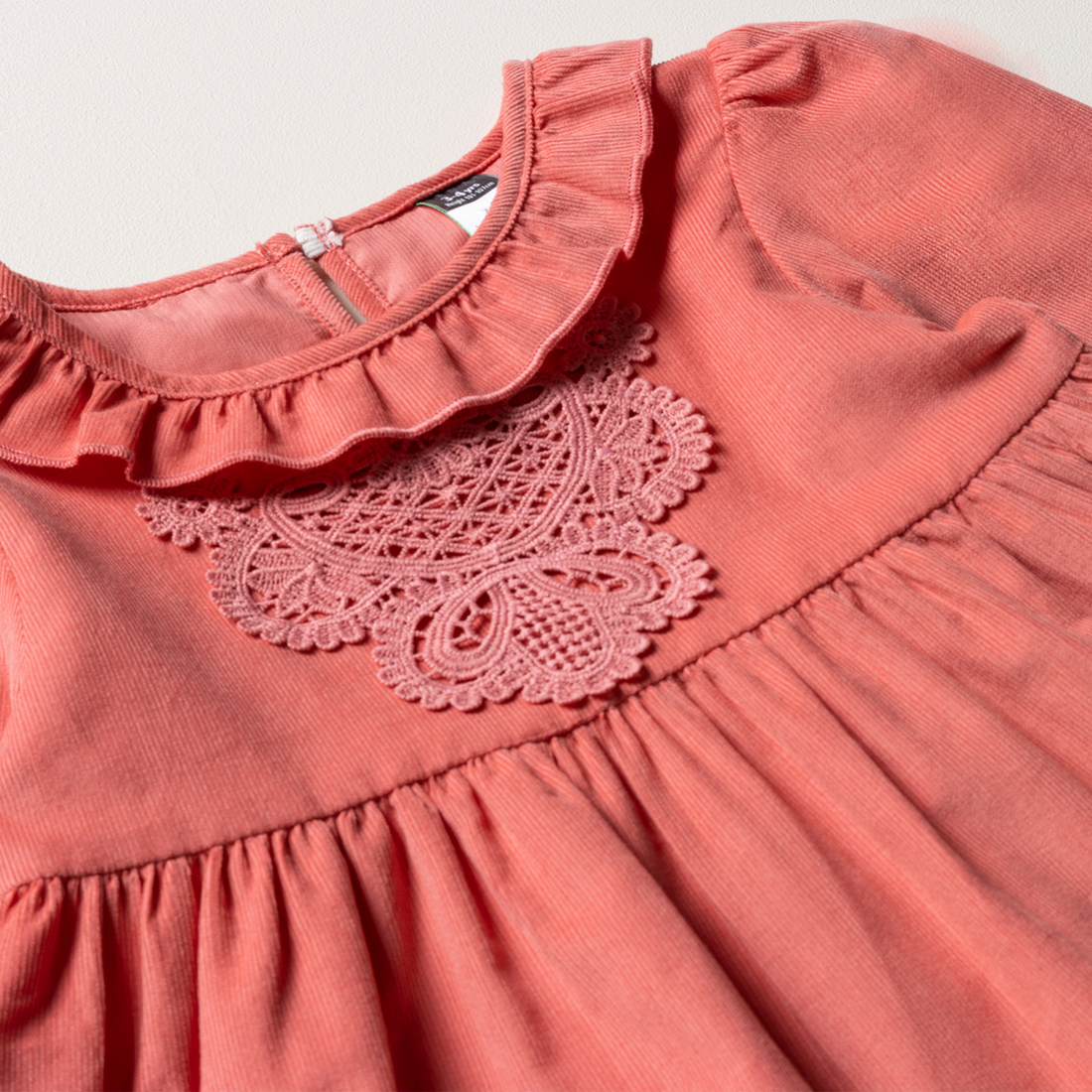 Lace detail cord styled top pink-MID PINK-2-3 YRS