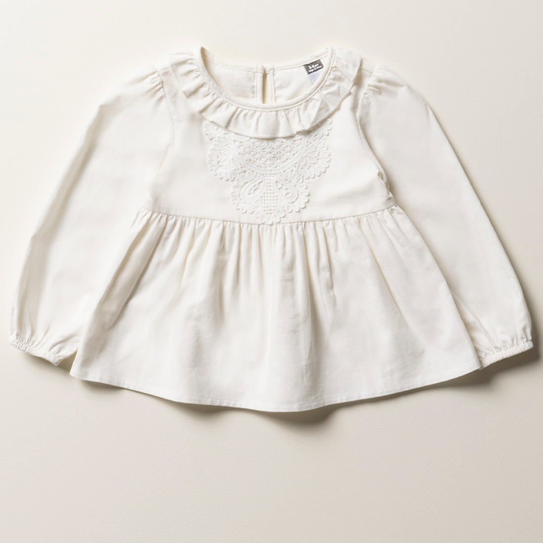 Lace detail cord styled top milk-MILK-2-3 YRS