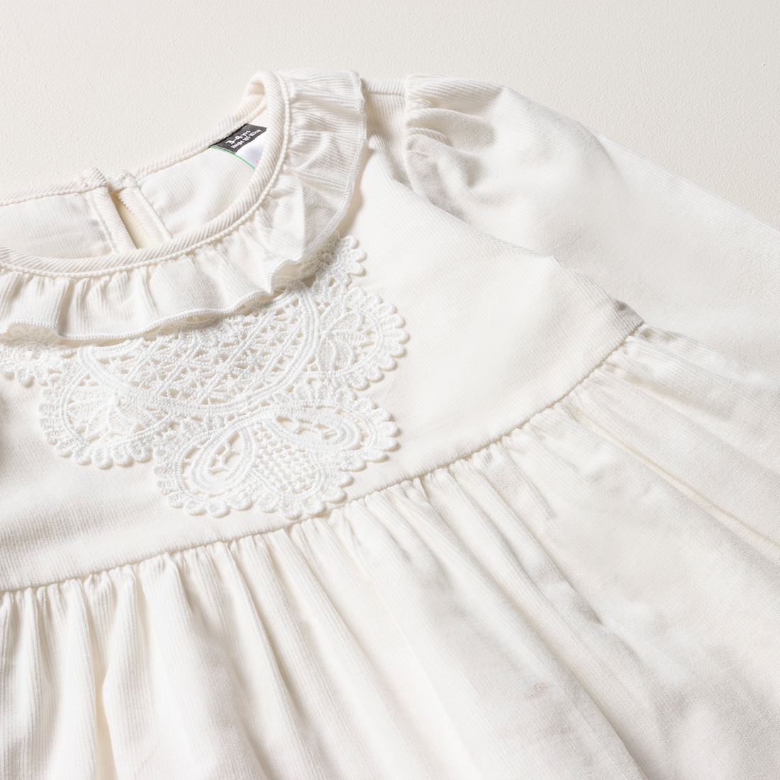 Lace detail cord styled top milk-MILK-2-3 YRS