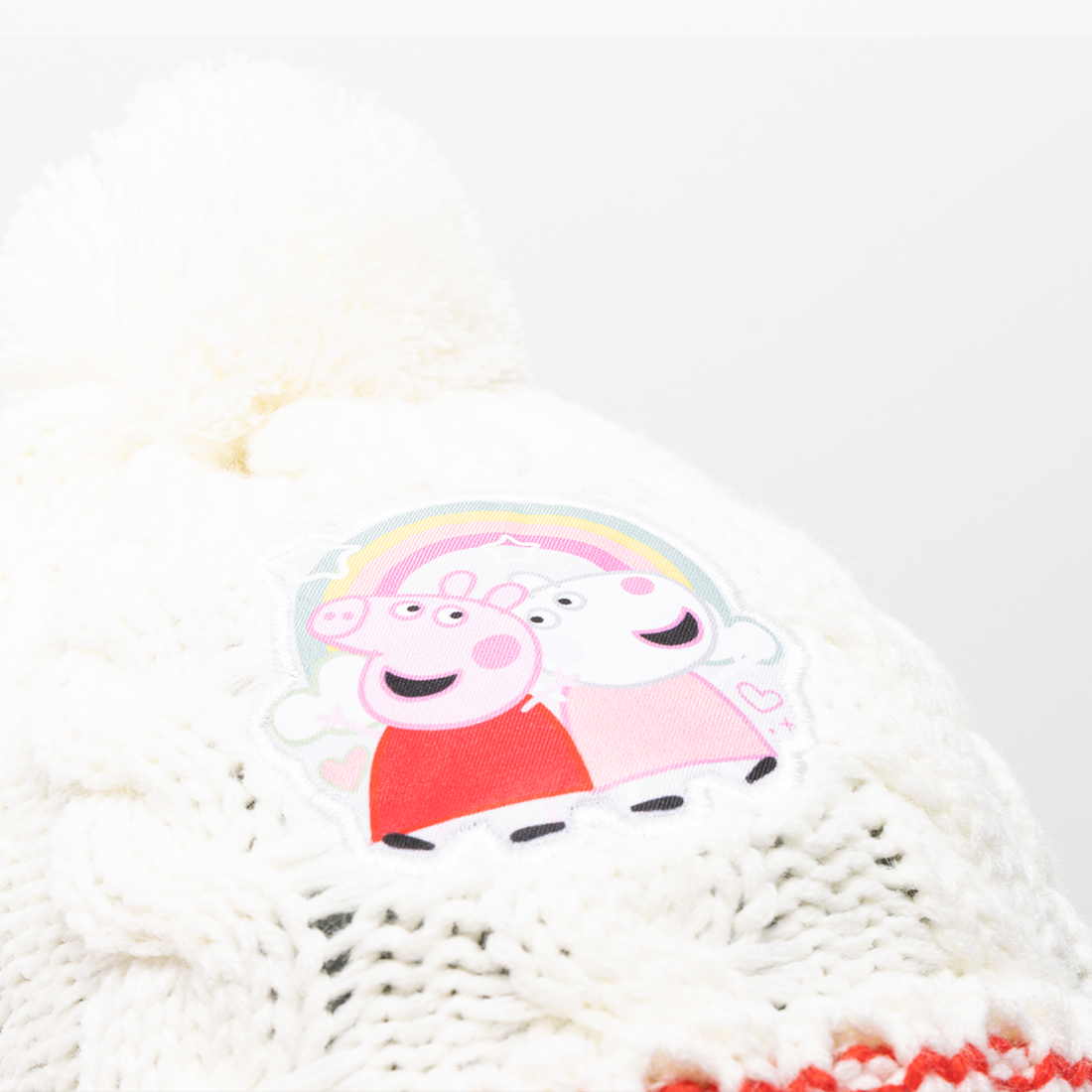 PG peppa cream st beanie and gloves-CREAM-52 CM